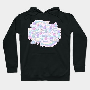 Cute sassy love hearts on clouds in kawaii style Hoodie